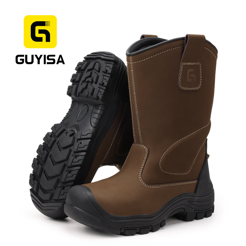 GUYISA New High Top Mining Boots | Steel Toe Anti-Smash Puncture Resistant Safety Shoes