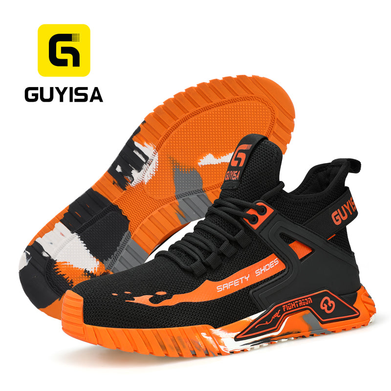 GUYISA Fashion Safety Shoes Outdoor Sports Steel Toe Breathable Work Boot