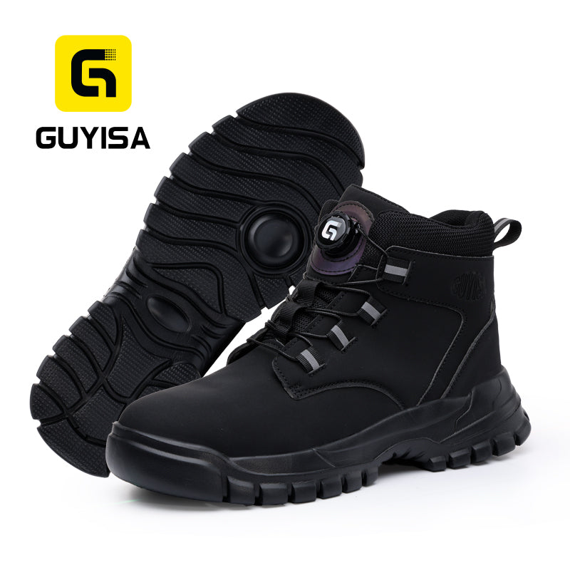 GUYISA Wholesale Customised Men's Safety Shoes Waterproof Wear-Resistant Steel Toe Puncture Resistant Safety Boot