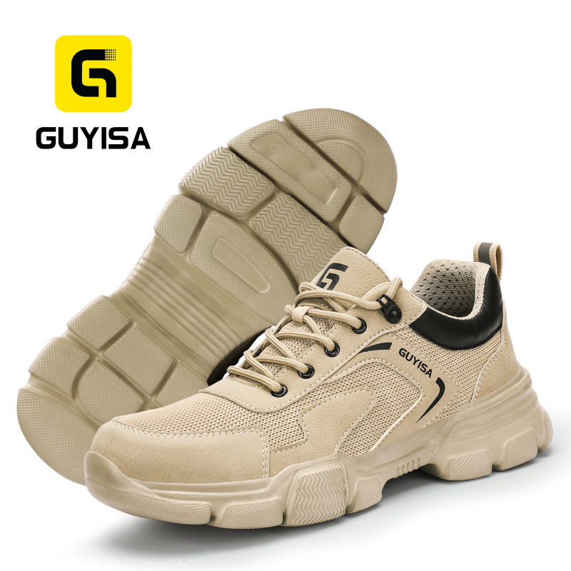 GUYISA Men's Safety Shoes Work Sports Shoes European Standard Steel Toe Safety Shoes