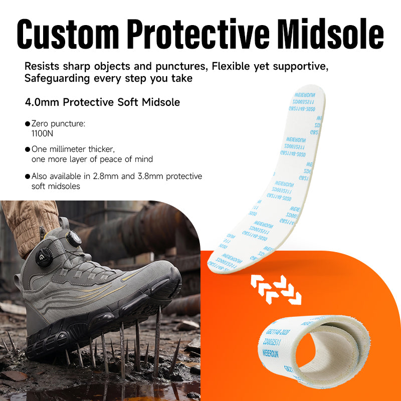 GUYISA Classic Series Grey Safety Boot TPU Sole New Style Microfiber Upper Safety Shoes