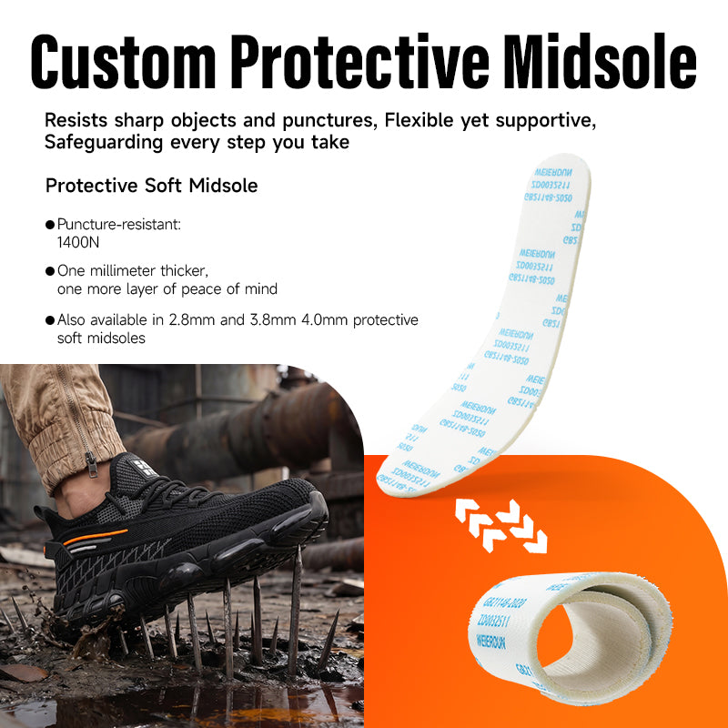 GUYISA Ultra-Light Safety Shoes European Standard Steel Toe Fashion Working Shoes Winter Rubber Mesh Fabric Insoles