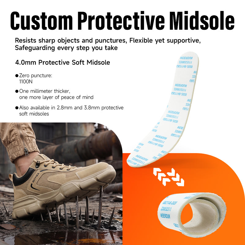 GUYISA Men's Safety Shoes Work Sports Shoes European Standard Steel Toe Safety Shoes