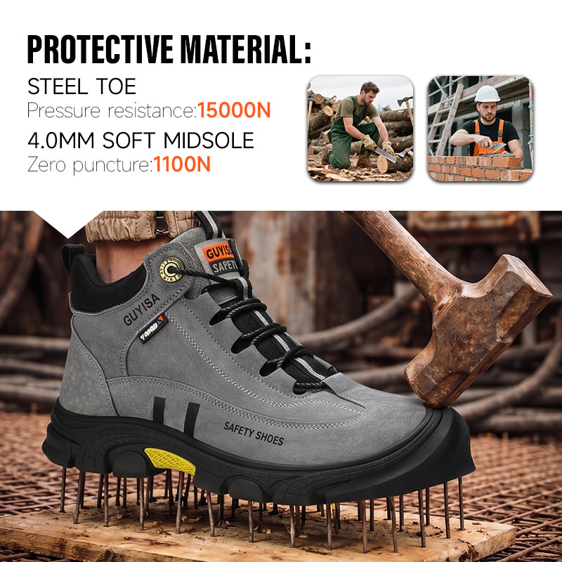 GUYISA Brand Casual Industrial Safety Shoes Non-slip Rubber Sole Anti-stab Anti-steel Toe Work Boot