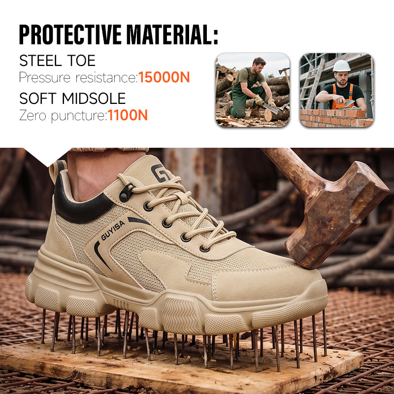GUYISA Men's Safety Shoes Work Sports Shoes European Standard Steel Toe Safety Shoes