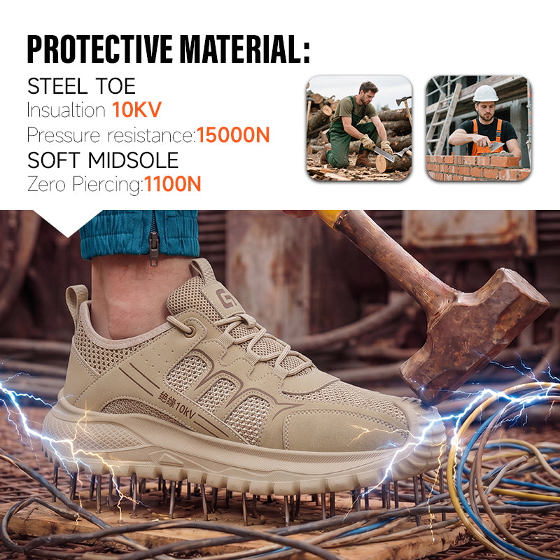 GUYISA 6022KV Casual 10KV Insulated Safety Work Shoes Khaki