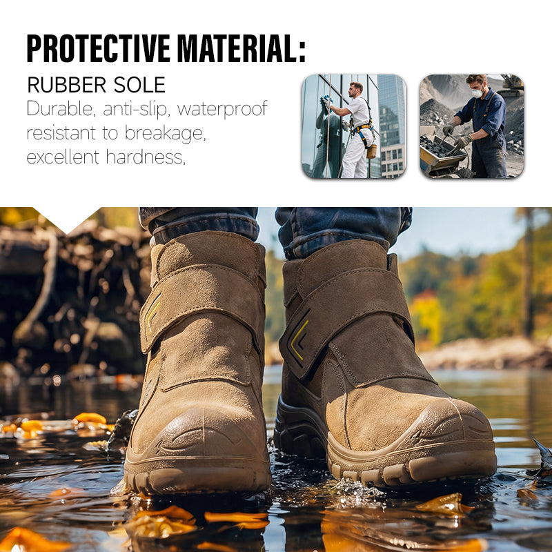 GUYISA Welder Safety Boots European Standard Steel Toe Anti-ironing Work Boot for Construction Sites
