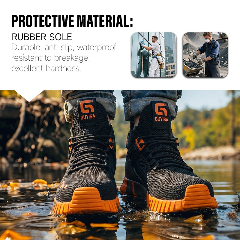 GUYISA Fashion Safety Shoes Outdoor Sports Steel Toe Breathable Work Boot
