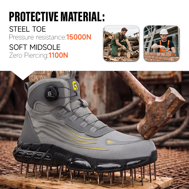 GUYISA Classic Series Grey Safety Boot TPU Sole New Style Microfiber Upper Safety Shoes