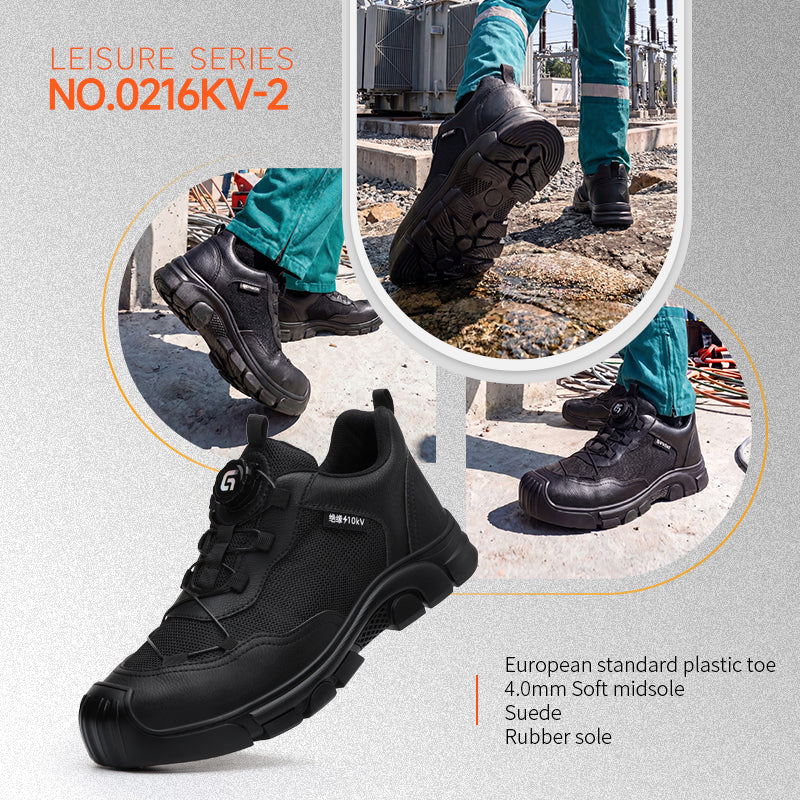 GUYISA 0216KV-2 Casual Safety Shoes | Euro Plastic Toe, Anti-smash, Anti-penetration, 10KV Insulation