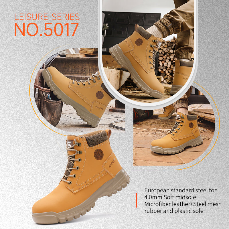 GUYISA Safety Boot Series Light and Convenient European Standard Steel Toe Yellow Color Safety Shoes