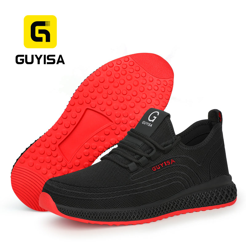 GUYISA High-quality All-season Wear-resistant Fashion Men's Oversized Steel Toe Safety Work Shoes