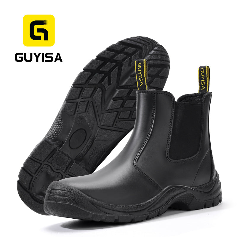 GUYISA Factory Direct Sales Safety Boots Professional S1 Anti-static Soft Waterproof Trimmed Leather Steel Toe Work Boot