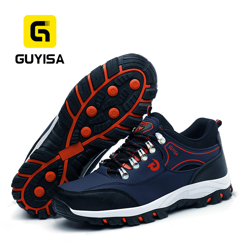 GUYISA Men's Lightweight Steel Toe Work Shoes Sports Style Anti-Slip and Puncture-Proof Mesh Insole for Summer