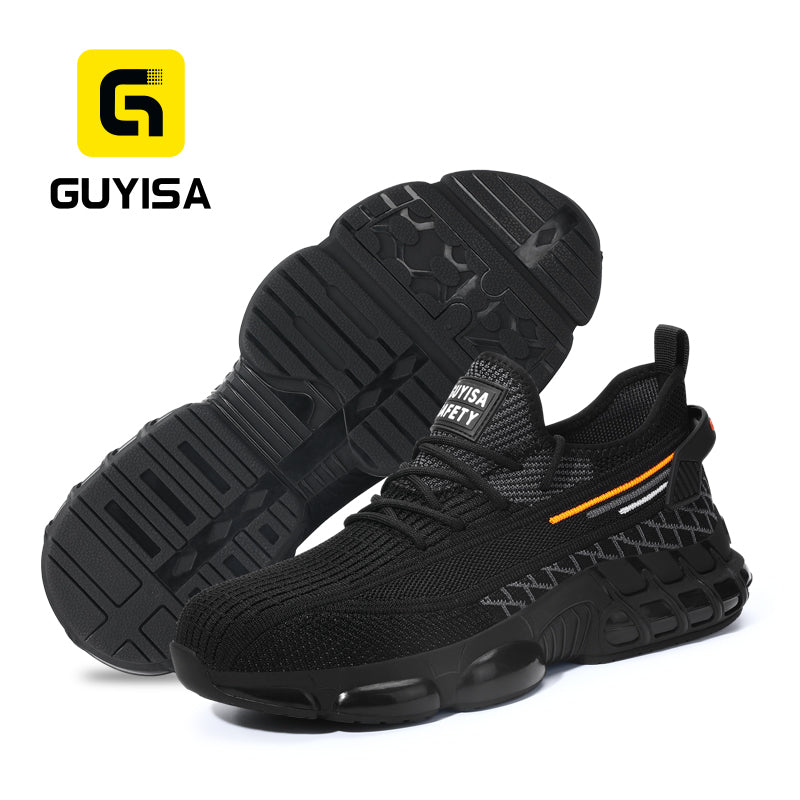 GUYISA Ultra-Light Safety Shoes European Standard Steel Toe Fashion Working Shoes Winter Rubber Mesh Fabric Insoles