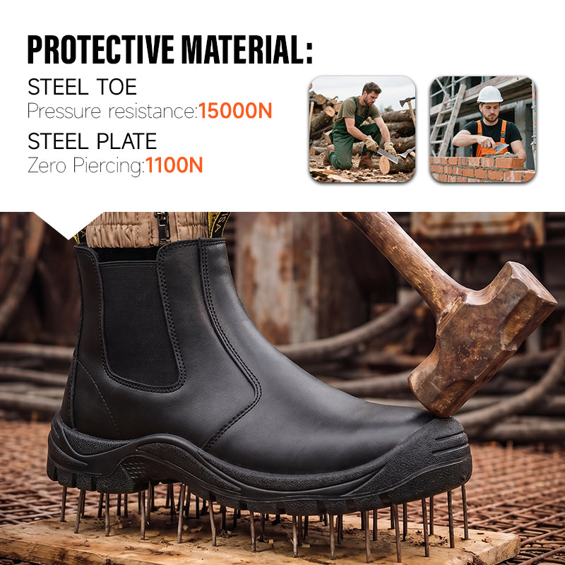 GUYISA Factory Direct Sales Safety Boots Professional S1 Anti-static Soft Waterproof Trimmed Leather Steel Toe Work Boot