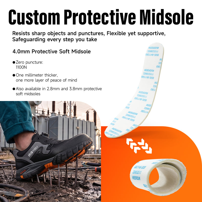 Black Hiking Work Safety Shoes GUYISA 1109KV-2, EU Composite Toe 10KV Insulation Anti-Smash Puncture-Proof Rubber Outsole