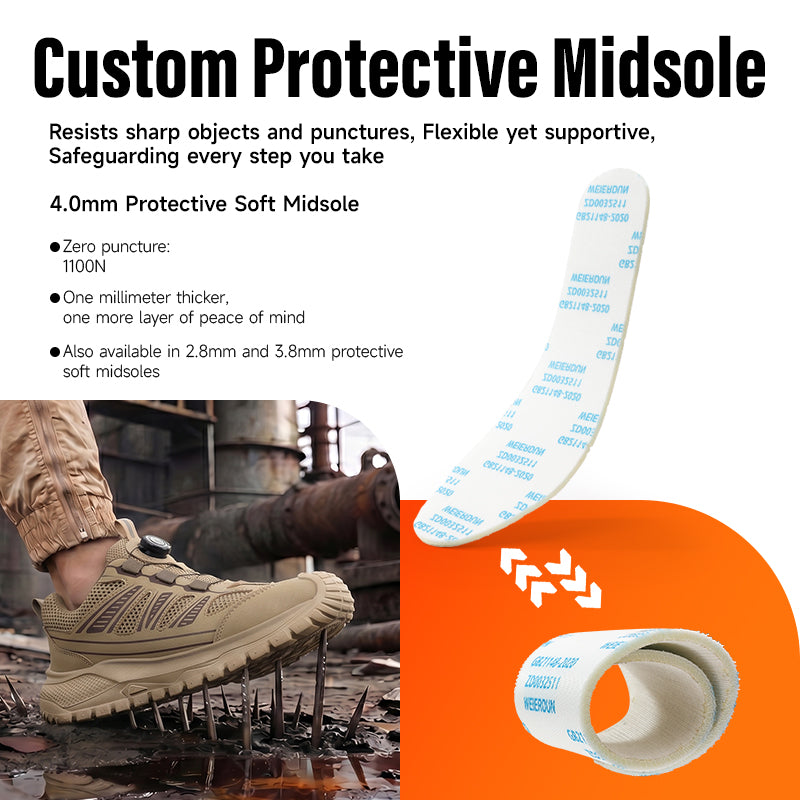 GUYISA New Summer Low Top Safety Shoes, EU Standard Steel Toe, 4.0mm  Anti-Puncture Sole, Breathable Fly Mesh & Microfiber