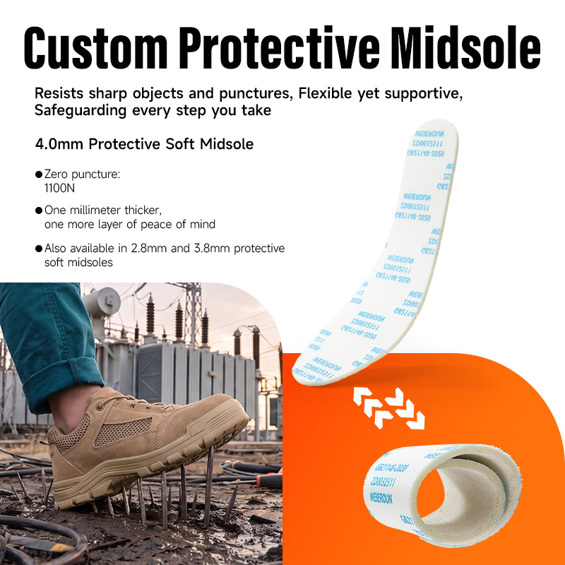 GUYISA 5115LKVT-1 Low Top Summer Safety Shoes | 10KV Insulated Composite Toe Anti-Smash Anti-Puncture, Brown Suede Fly Knit Dual Density Solid PU Sole