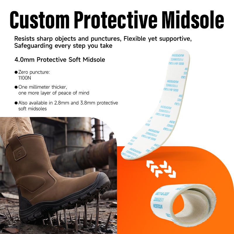 GUYISA New High Top Mining Boots | Steel Toe Anti-Smash Puncture Resistant Safety Shoes