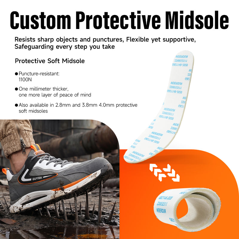 GUYISA Brand Labor protection Shoes Men's Fashion Design Non-slip Anti-samsh Outdoor Work Steel Toe Safety Shoes