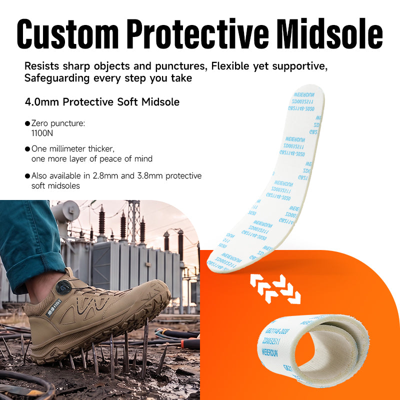 GUYISA 5052KV safety shoes All‑Season Hiking Work Footwear Composite Toe 10KV Insulated Anti‑Smash Anti‑Puncture Khaki Microfiber Fly‑Weave Fabric Rubber Outsole