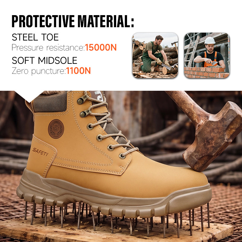 GUYISA Safety Boot Series Light and Convenient European Standard Steel Toe Yellow Color Safety Shoes