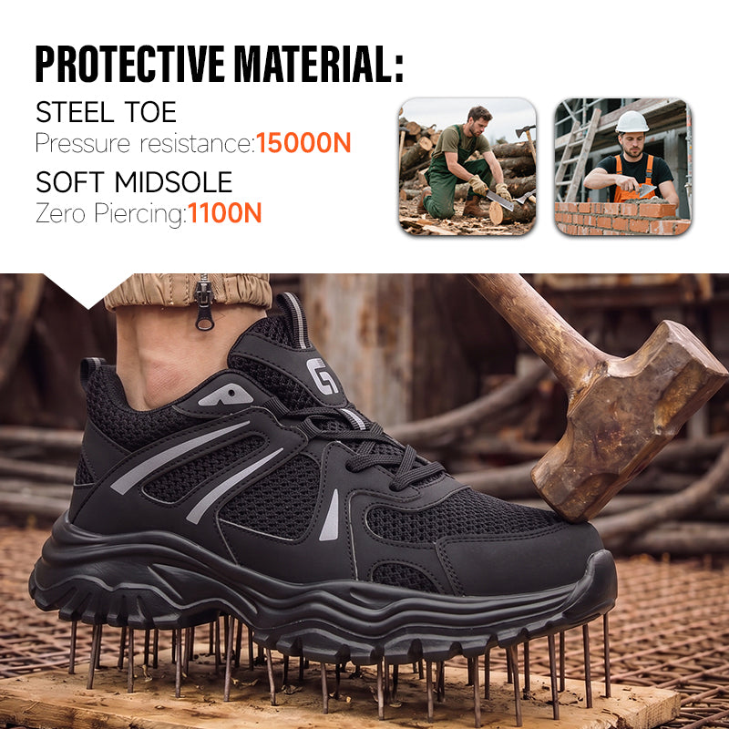 GUYISA 6079T Summer Low-top Safety Work Shoes | Steel Toe Anti-Smash, 4.0mm  Anti-Puncture