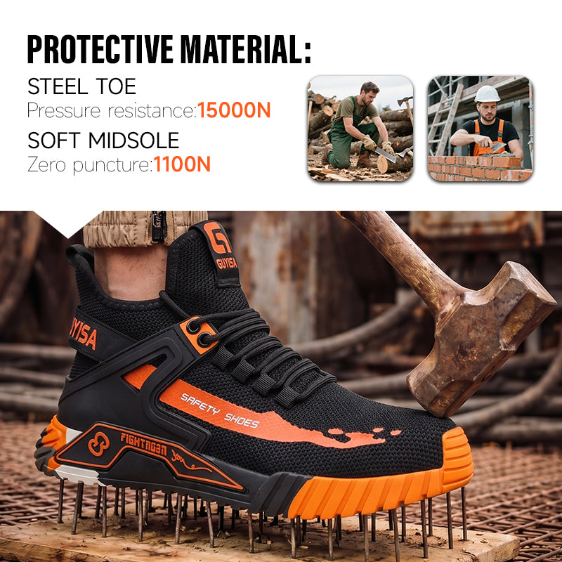GUYISA Fashion Safety Shoes Outdoor Sports Steel Toe Breathable Work Boot