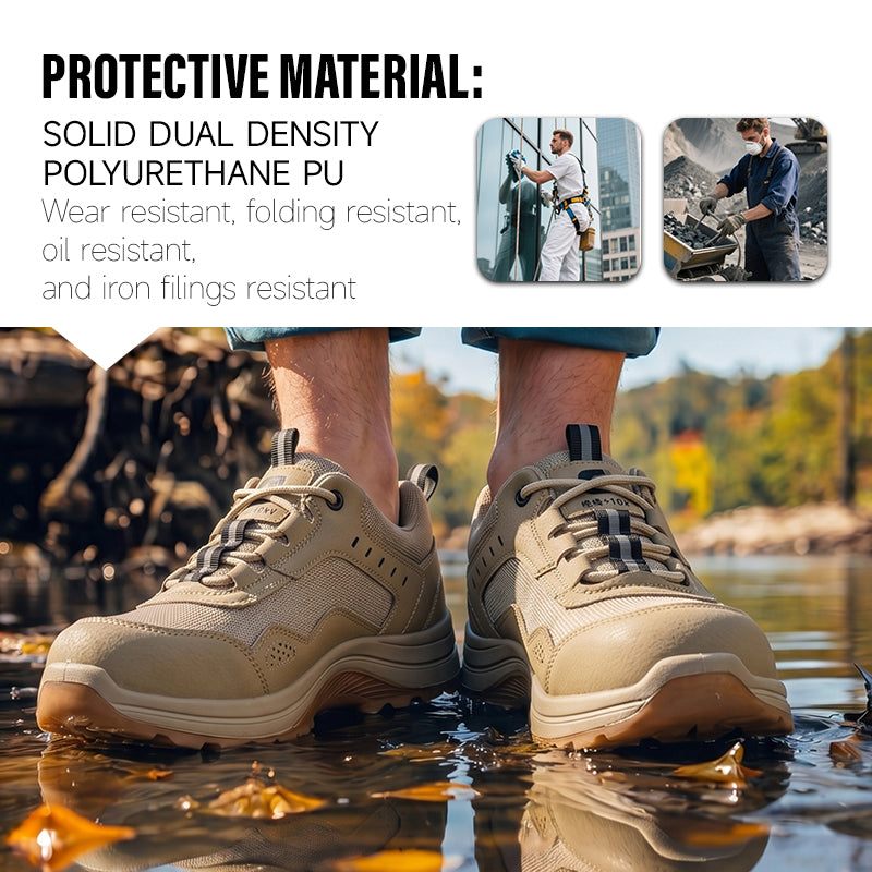 GUYISA 5039FBKVS 10KV Insulated Safety Work Shoes, EU Composite Toe, Anti-Puncture Steel Wire Cloth, Solid Dual Density PU Outsole Black Microfiber