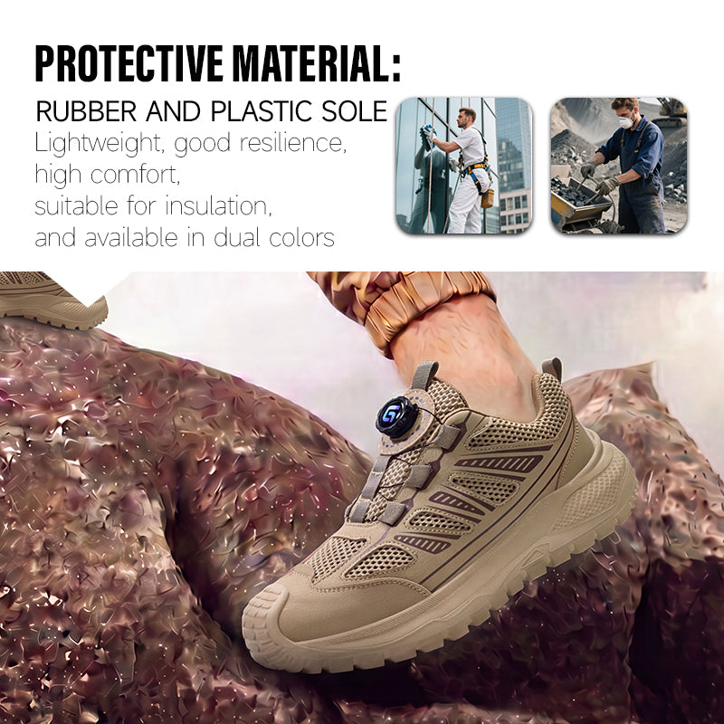 GUYISA New Summer Low Top Safety Shoes, EU Standard Steel Toe, 4.0mm  Anti-Puncture Sole, Breathable Fly Mesh & Microfiber
