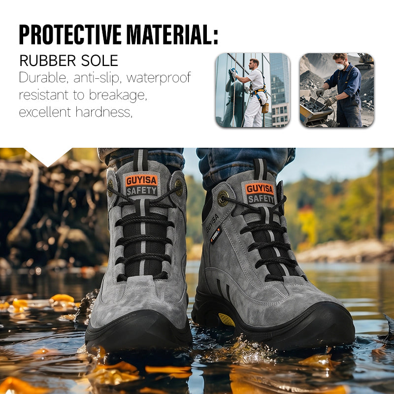 GUYISA Brand Casual Industrial Safety Shoes Non-slip Rubber Sole Anti-stab Anti-steel Toe Work Boot