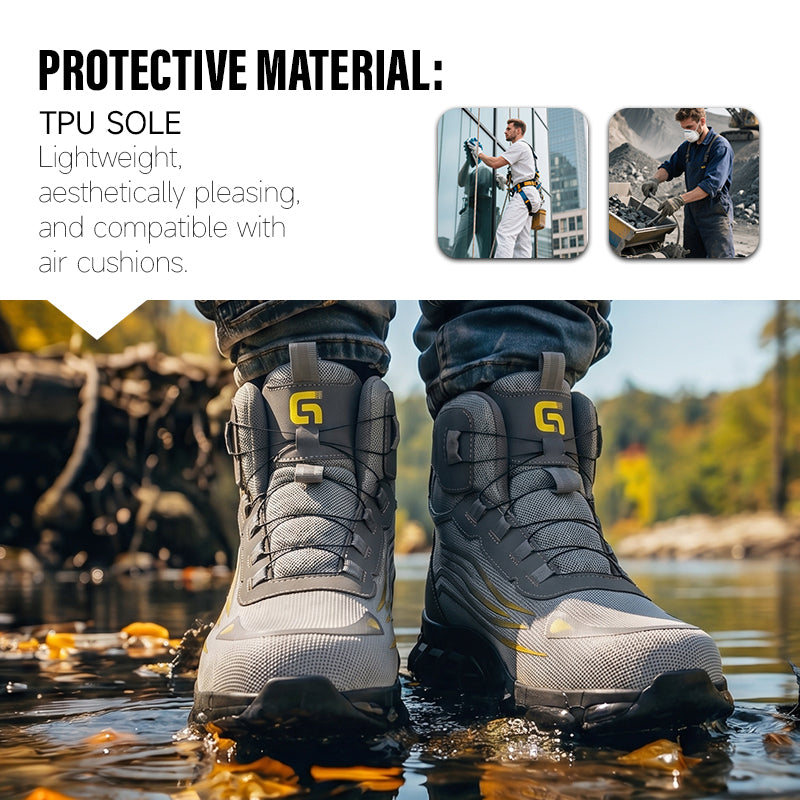 GUYISA Classic Series Grey Safety Boot TPU Sole New Style Microfiber Upper Safety Shoes