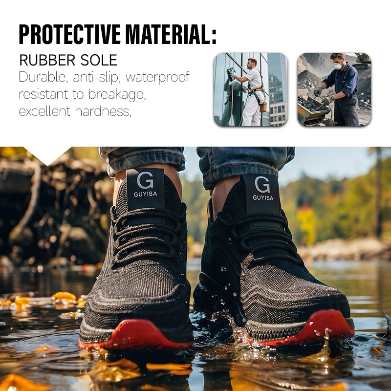 GUYISA High-quality All-season Wear-resistant Fashion Men's Oversized Steel Toe Safety Work Shoes