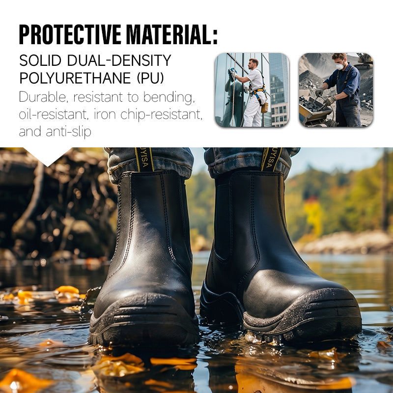 GUYISA Factory Direct Sales Safety Boots Professional S1 Anti-static Soft Waterproof Trimmed Leather Steel Toe Work Boot
