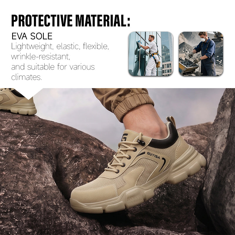 GUYISA Men's Safety Shoes Work Sports Shoes European Standard Steel Toe Safety Shoes