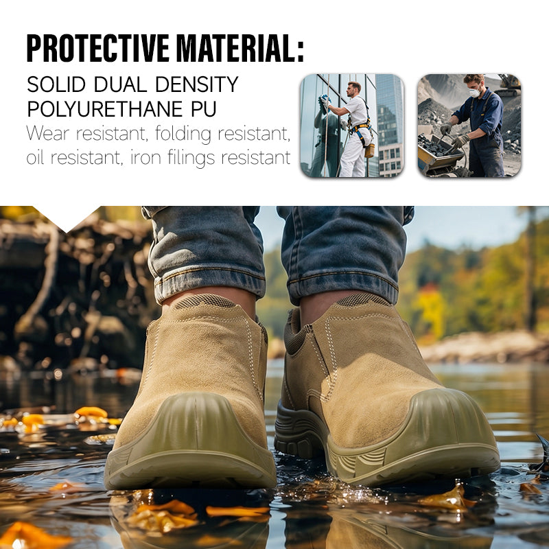 GUYISA 6059 Welding Safety Shoes, EU Steel Toe,  Solid Dual-Density PU Outsole & Suede Leather