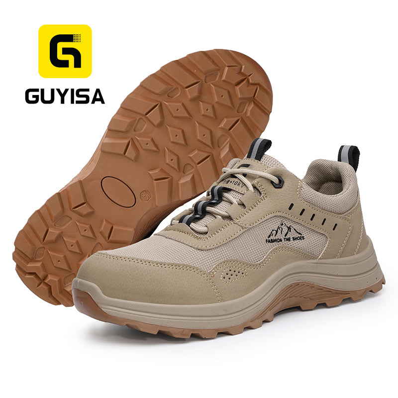 GUYISA 5039FBKVS 10KV Insulated Safety Work Shoes, EU Composite Toe, Anti-Puncture Steel Wire Cloth, Solid Dual Density PU Outsole Black Microfiber