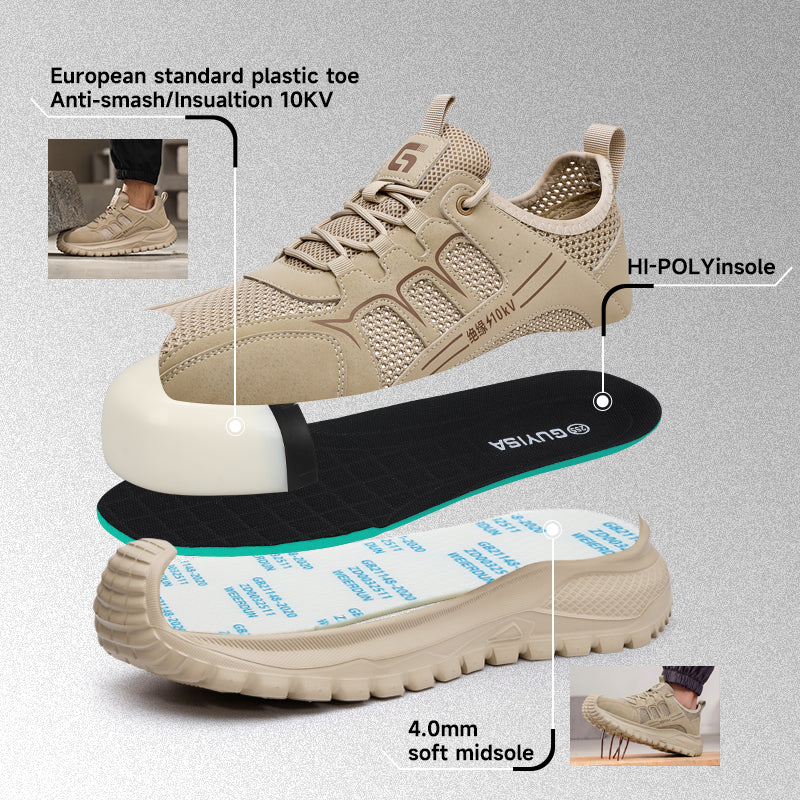 GUYISA 6022KV Casual 10KV Insulated Safety Work Shoes Khaki