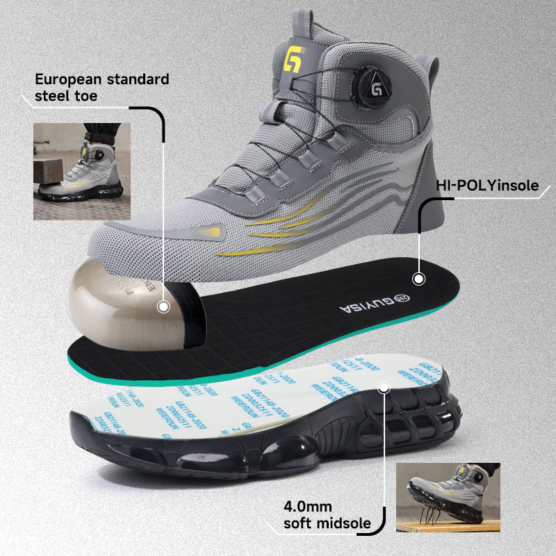 GUYISA Classic Series Grey Safety Boot TPU Sole New Style Microfiber Upper Safety Shoes