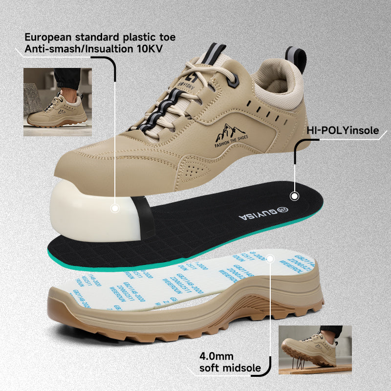 GUYISA 5039SKV 10KV Insulated Safety Work Shoes, Khaki