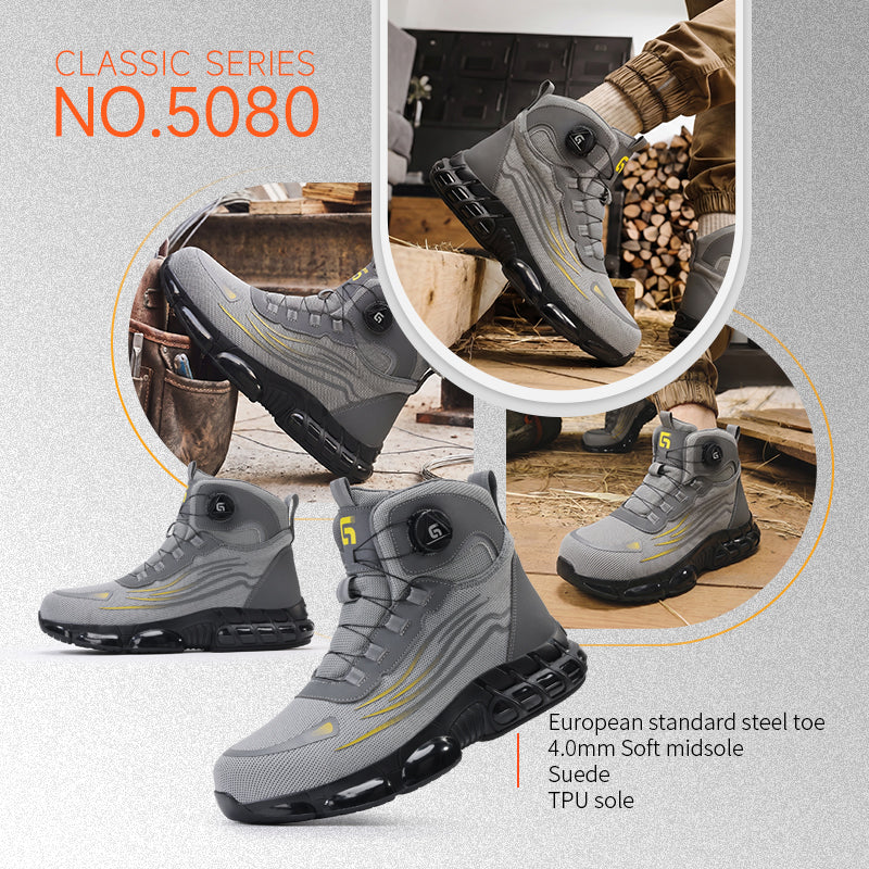 GUYISA Classic Series Grey Safety Boot TPU Sole New Style Microfiber Upper Safety Shoes