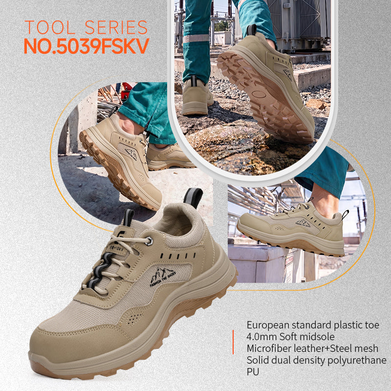 GUYISA 5039FBKVS 10KV Insulated Safety Work Shoes, EU Composite Toe, Anti-Puncture Steel Wire Cloth, Solid Dual Density PU Outsole Black Microfiber