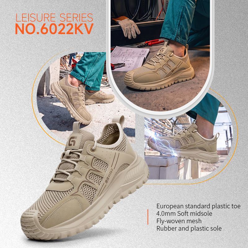 GUYISA 6022KV Casual 10KV Insulated Safety Work Shoes Khaki