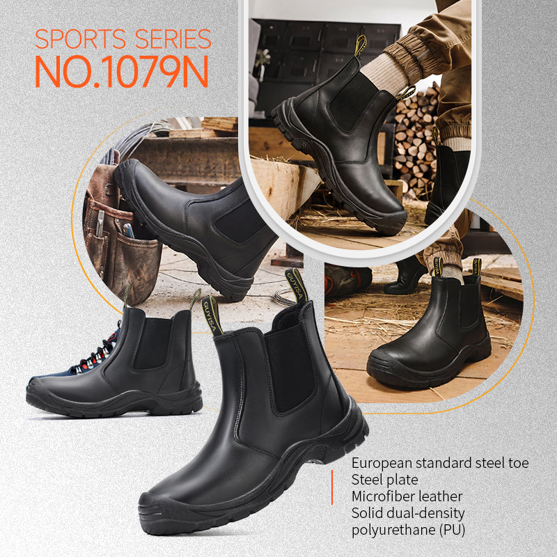 GUYISA Factory Direct Sales Safety Boots Professional S1 Anti-static Soft Waterproof Trimmed Leather Steel Toe Work Boot