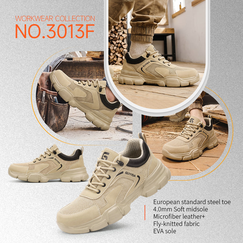 GUYISA Men's Safety Shoes Work Sports Shoes European Standard Steel Toe Safety Shoes
