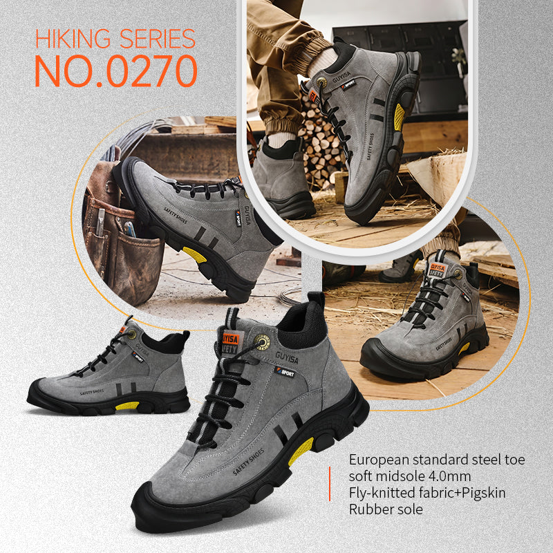 GUYISA Brand Casual Industrial Safety Shoes Non-slip Rubber Sole Anti-stab Anti-steel Toe Work Boot