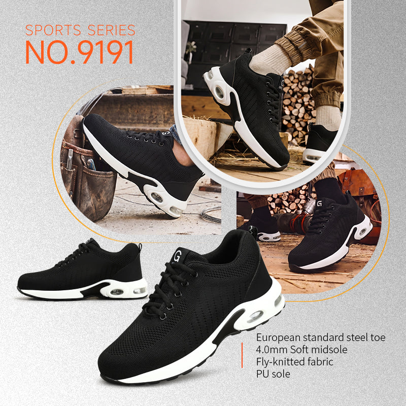 GUYISA Acceptable Custom Safety Shoes Breathable Fly Woven Mesh Steel Toe CE Safety Shoes