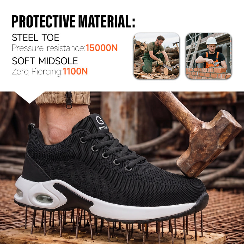 GUYISA Acceptable Custom Safety Shoes Breathable Fly Woven Mesh Steel Toe CE Safety Shoes