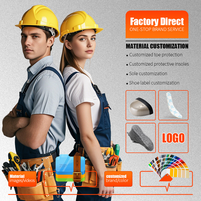 GUYISA 6078GY Grey Work Safety Shoes, EU Steel Toe Anti-Smash Anti-Puncture Rubber Sole Microfiber Upper